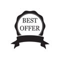 Best offer black certificate or stamp on white background, vector illustration Royalty Free Stock Photo