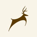 Brown jumping deer logo
