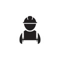 Icon for construction worker, engineer, builder in flat style for web site design, logo, app. Isolated on white background Royalty Free Stock Photo