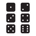Game dice sign. Flat Icon vector illustration, black symbol on white background