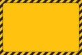 Empty Attention or Warning sign board in orange rounded line frame with copy space.