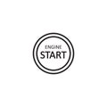 Engine Start / Stop button. Vector illustration sign. Royalty Free Stock Photo