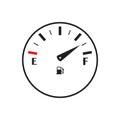 Round Full fuel gauge icon. Gasoline indicator on white background. Vector fuel indicator isolated.