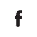 `f`letter typographic symbol. Facebook social media icon vector illustration. Premium quality.