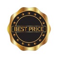 Luxury golden emblem with Best price text. Can be used for label, seal, sticker, poster, banner Royalty Free Stock Photo