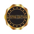 Luxury golden emblem with Limited Edition text. Can be used for label, seal, sticker, poster, banner Royalty Free Stock Photo