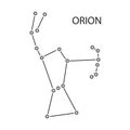 ORION constellation stars sign with titles. Vector illustration, isolated on white background