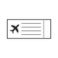 Aircraft ticket vector icon sign Royalty Free Stock Photo