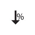 Percent down icon , vector illustration on white background Royalty Free Stock Photo