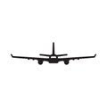 Airplane icon - black vector illustration symbol Royalty Free Stock Photo
