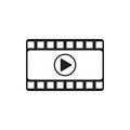 Movie film strip vector icon with play button Royalty Free Stock Photo