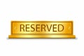 Gold reserved sign symbol realistic illustration vector isolated in white background