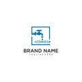 Water Pipe Logo Design Vector Template . Faucet Plumbing Logo . Water Tap Logo