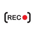 Recording sign icon. Red logo camera video recording symbol, rec Royalty Free Stock Photo