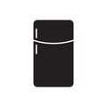 Refrigerator black vector icon isolated on white background Royalty Free Stock Photo