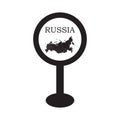Russia map in pin location sign. Vector illustration, isolated on white background. Royalty Free Stock Photo