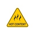 Caution, Hot Content sign. Vector illustration isolated on white background Royalty Free Stock Photo