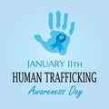 Vector illustration on the theme of National Human trafficking Awareness Day On January 11th
