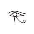 Eye of Horus, called Wadjet. Egyptian symbol of protection, royal power and good health, personified in goddess Wadjet. Eye of Amo