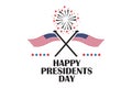 Happy Presidents day in United States, celebrated in February on Washington`s birthday. Vector illustration for banner, graphics, Royalty Free Stock Photo