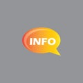 Information bubble speech vector icon, flat info help sign mark isolated on grey background. Royalty Free Stock Photo