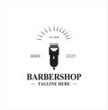 Barbershop Logo Design silhouette Vector Stock on the white background . haircut Logo Vintage Hispter badge .