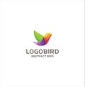 Abstract Bird Logo Design Creative sign . Colorful Bird Logo Icon Design . Fliying Bird Colorful Logo Design Illustration Royalty Free Stock Photo