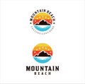 Mountain Beach Sea Adventure Logo Vintage . Mountain Outdoor Logo Design ,Hiking, Camping, Expedition And Outdoor Adventure. Explo