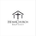 Home church logo house bible logotype calvary. Home Baptist Church Logo Design Vintage Illustration