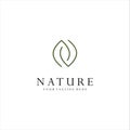 Monogram Letter N Leaf Logo Nature Logos Stock Illustration . Simple Letter N Organic Logo Design Natural Royalty Free Stock Photo