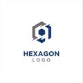 Abstract Cube Hexagon Logo Design illustration . Hexagon Building Logo Design Vector Stock