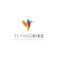 Humming Bird Logo Design Creative Color Sign . Fliying Bird Colorful Logo Design Illustration .Fliying Bird colibri hummingbird lo Royalty Free Stock Photo