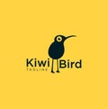 Kiwi Bird Logo Funny with a yellow background