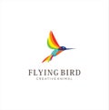 humming Bird Logo Design Creative Color Sign . Fliying Bird Colorful Logo Design Illustration .Fliying Bird colibri hummingbird lo Royalty Free Stock Photo