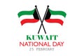 Happy Kuwait National day - Vector illustration design for banner, fashion prints, slogan tees, stickers, cards, poster, emblem an