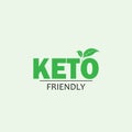 Keto friendly diet label green check mark stamp. Ketogenic vector icon on white background Royalty Free Stock Photo