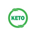 Keto diet label green check mark stamp. Ketogenic vector icon on white background Royalty Free Stock Photo