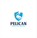 Pelican Logo abstract design vector template . Pelican Shield Logo Design . Royalty Free Stock Photo