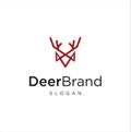 Creative Deer Head Logo Line Design Symbol Vector . Abstract Deer Head Logo Stock Vector