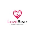 Love Bear Logo Design Vector Stock . Bear Grizzly Logo Love Royalty Free Stock Photo