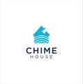 Bell House Logo Design Vector Stock . Real Estate Logo design vector template . Chime House logo