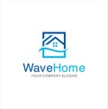 Wave Real Estate Logo Design Vector Stock. wave house logo . wave home logo icon vector. Royalty Free Stock Photo