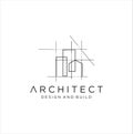 Architect house logo, architectural and construction design vector . abstract . Renovation Logo .Building Architect logo . Archite Royalty Free Stock Photo