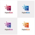 Digital Book Tech Logo. Modern Book Logo Design Template . Tech Book Logo . Media Education Logo . Digital school book online educ