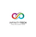 Infinity Logo with color gradient Design Vector Stock . Limitless Logo Royalty Free Stock Photo