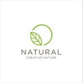 Circle Organic Leaf Logo Designs Inspiration . Circle Leave Nature Logo Design Template