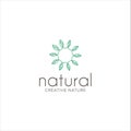 Circle Organic Leaf Logo Designs Inspiration . Circle Leave Nature Logo Design Template