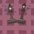 Chess king with a heart symbol. Royalty Free Stock Photo