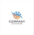 Hot and cold Logo symbol. Sun and snowflake all season concept logo. Hot and cold logo design for refrigeration company Royalty Free Stock Photo