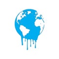 Melting earth silhouette - symbol of global warming Royalty Free Stock Photo